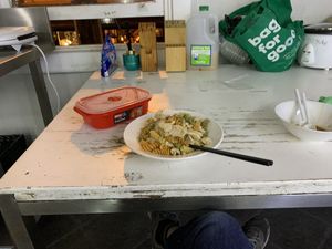ゲストハウスで作ったパスタ